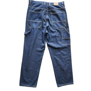 Rare XEBEC Baggy Carpenter Dark Denim Jeans Japanese Mens 38x31 Skater Grunge 36